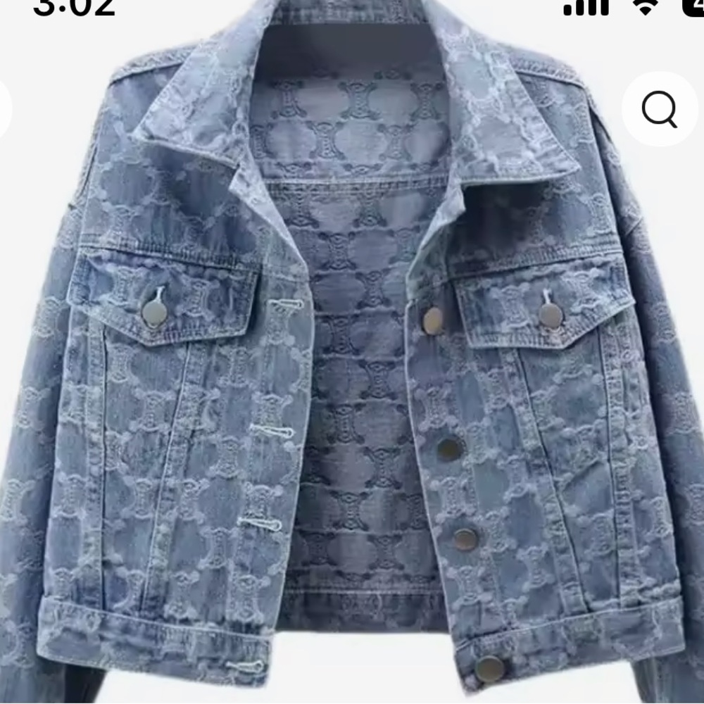 Stylish Blue Embroidered Jean Jacket